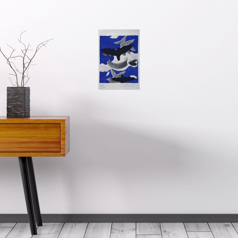 Dos p&aacute;jaros con nubes (Litografía) - Georges BRAQUE