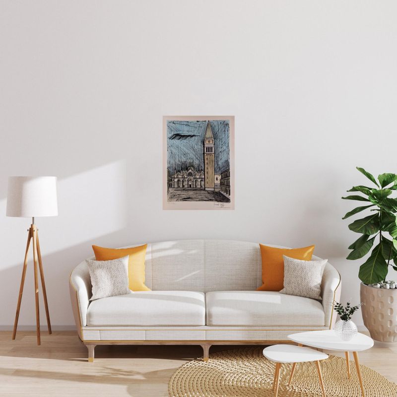 Saint Marc et le Campanile (Lithographie) - Bernard BUFFET