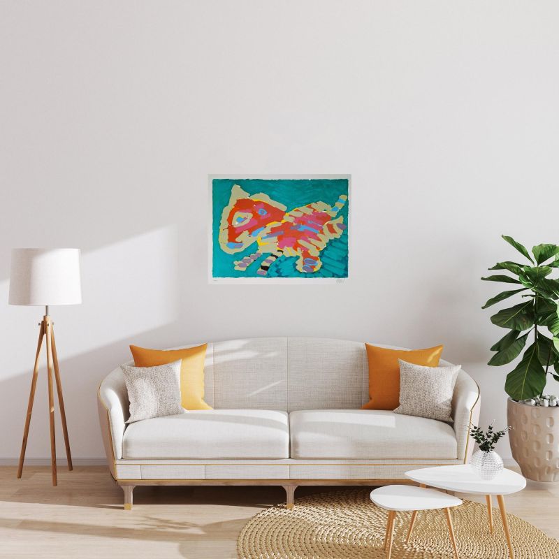 Luminous Cat (Litografía) - Karel APPEL