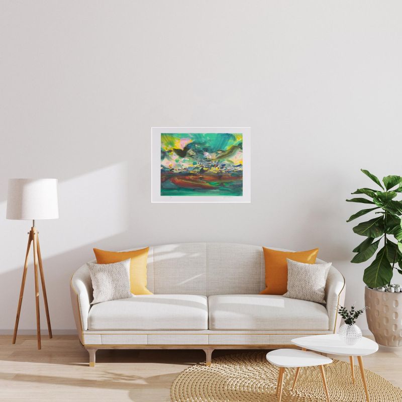 Strahlende Eleganz (Farblithographie) - Teh-Chun CHU