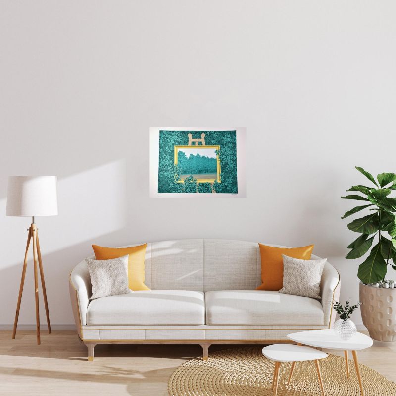 Der Wasserfall (Farblithographie) - René MAGRITTE