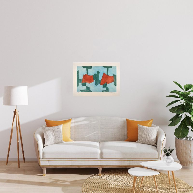 Komposition in Blau, Grün und Rot (Aquatinta) — Serge POLIAKOFF