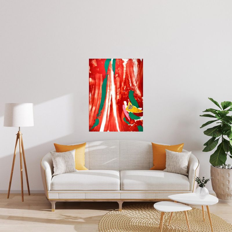 Xian red and orange (Lithograph) - Olivier DEBRE