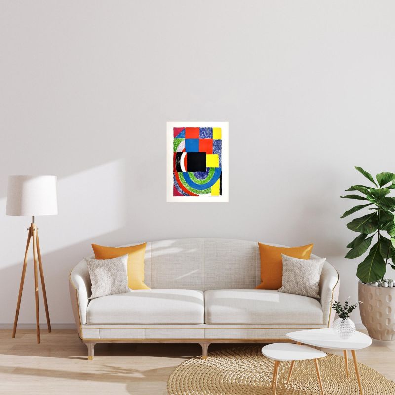 Schwarze Kachel (Farblithographie) - Sonia DELAUNAY