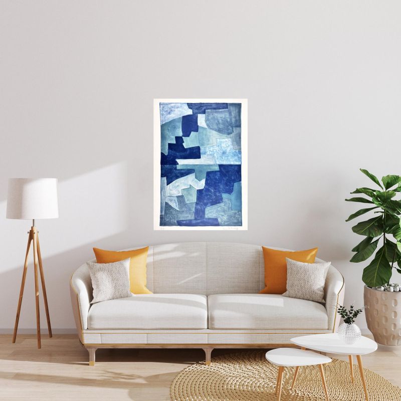 Composition bleue (Farblithographie) - Serge  POLIAKOFF